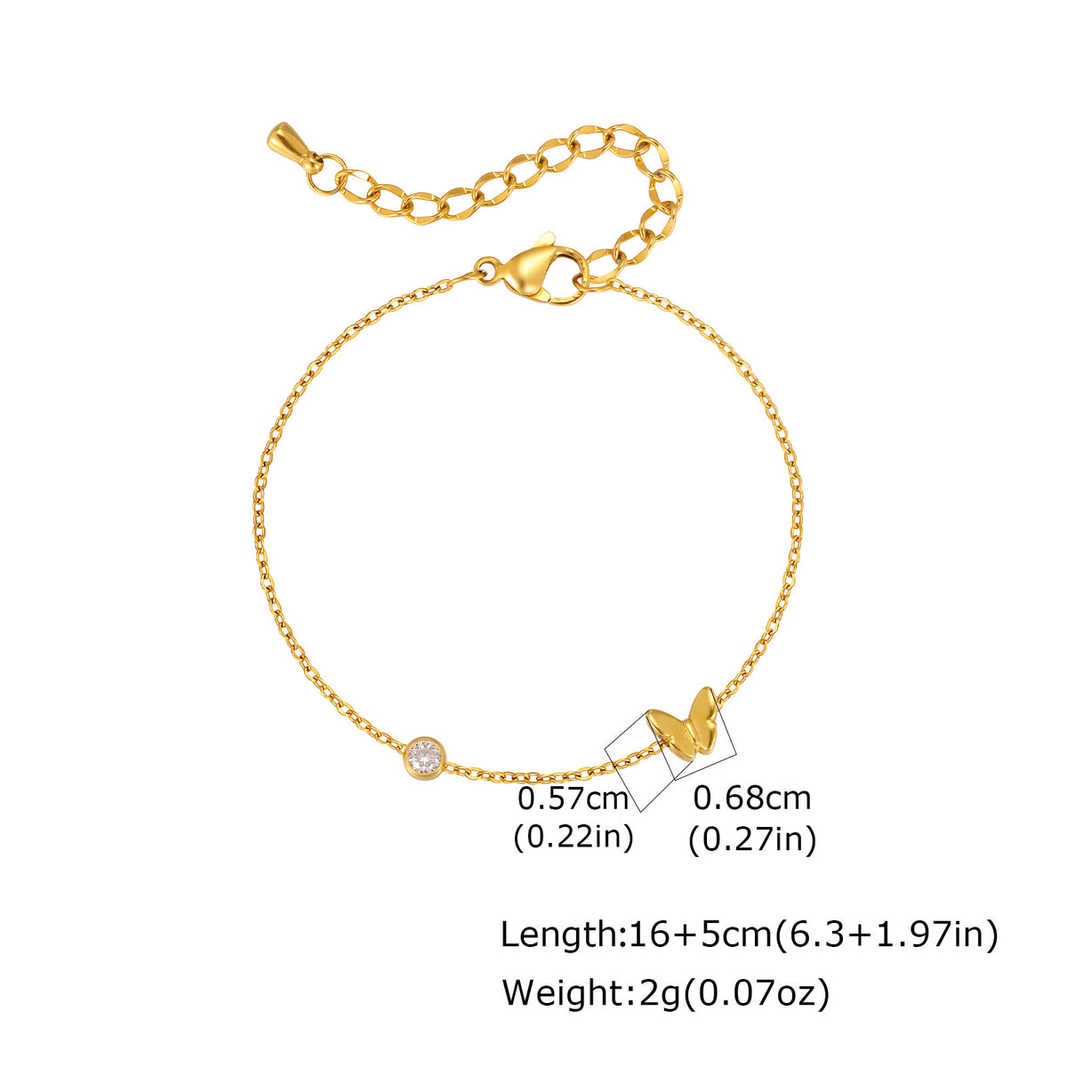 Stainless Steel Wind Delicate Sense Ladies Collarbone Chain Butterfly Necklace Gold