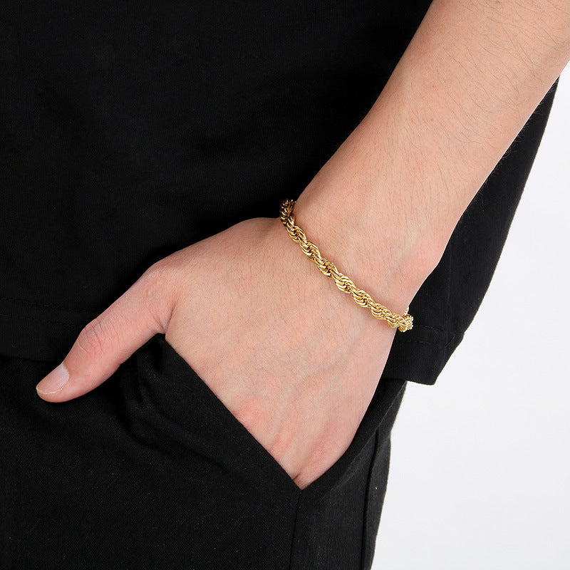Twist Twist Rope Bracelet – In Europe & The United States – Stainless Steel Twist Chain