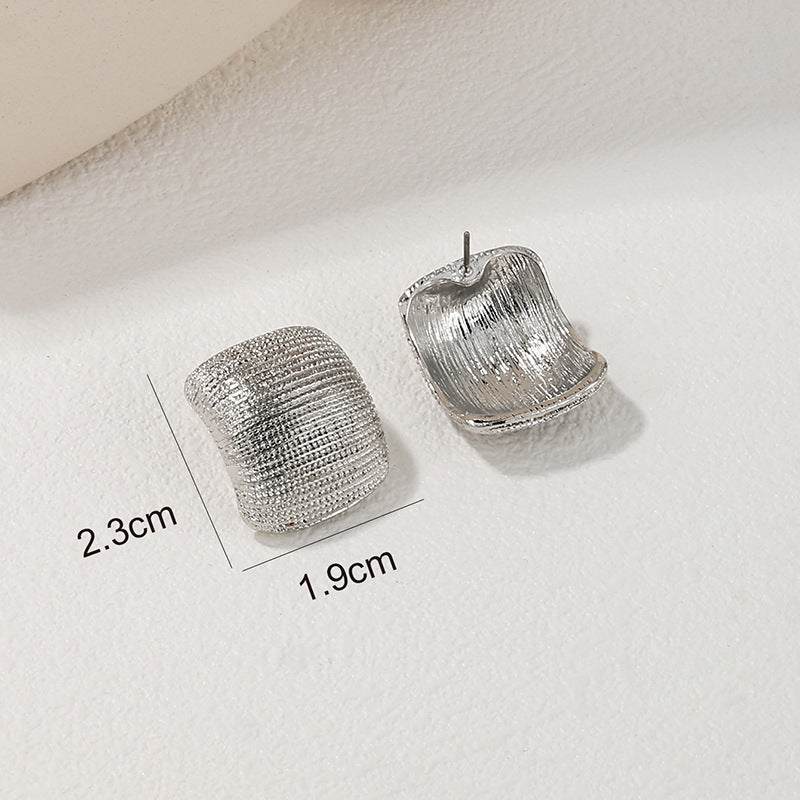 Luxurious European & American High-End Metal Texture Nail Earrings