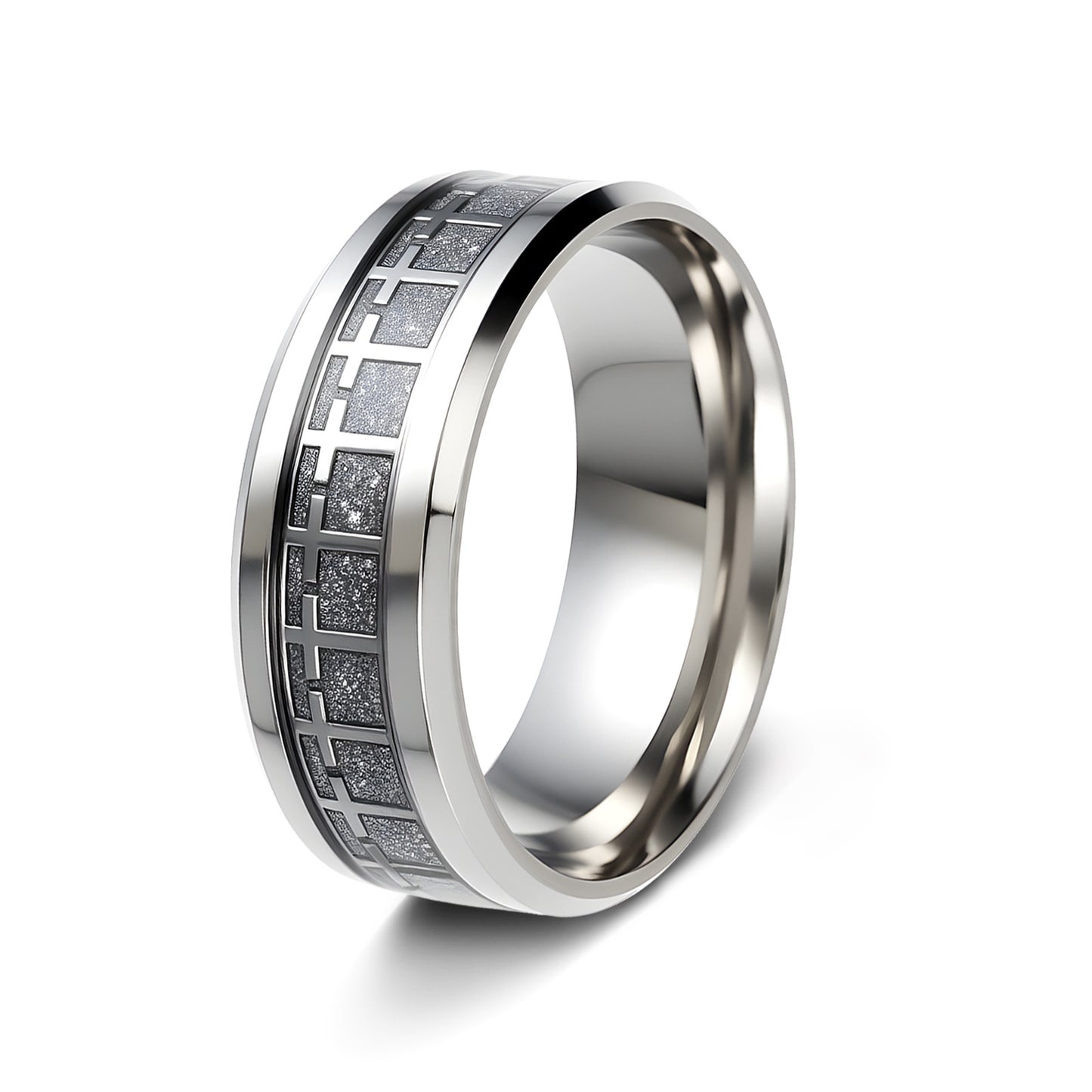 Stainless Steel Cross Ring Two Tone Unisex Planderful Everyday Wear For Men And Women