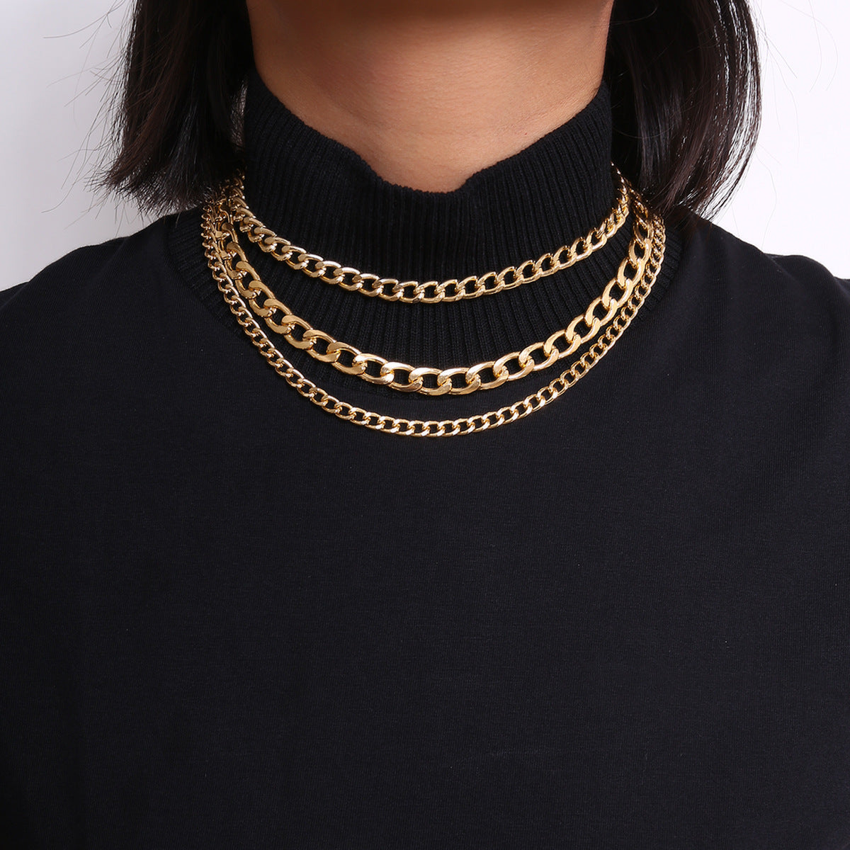Punk Mixed-Chain Fringe Necklace Collection