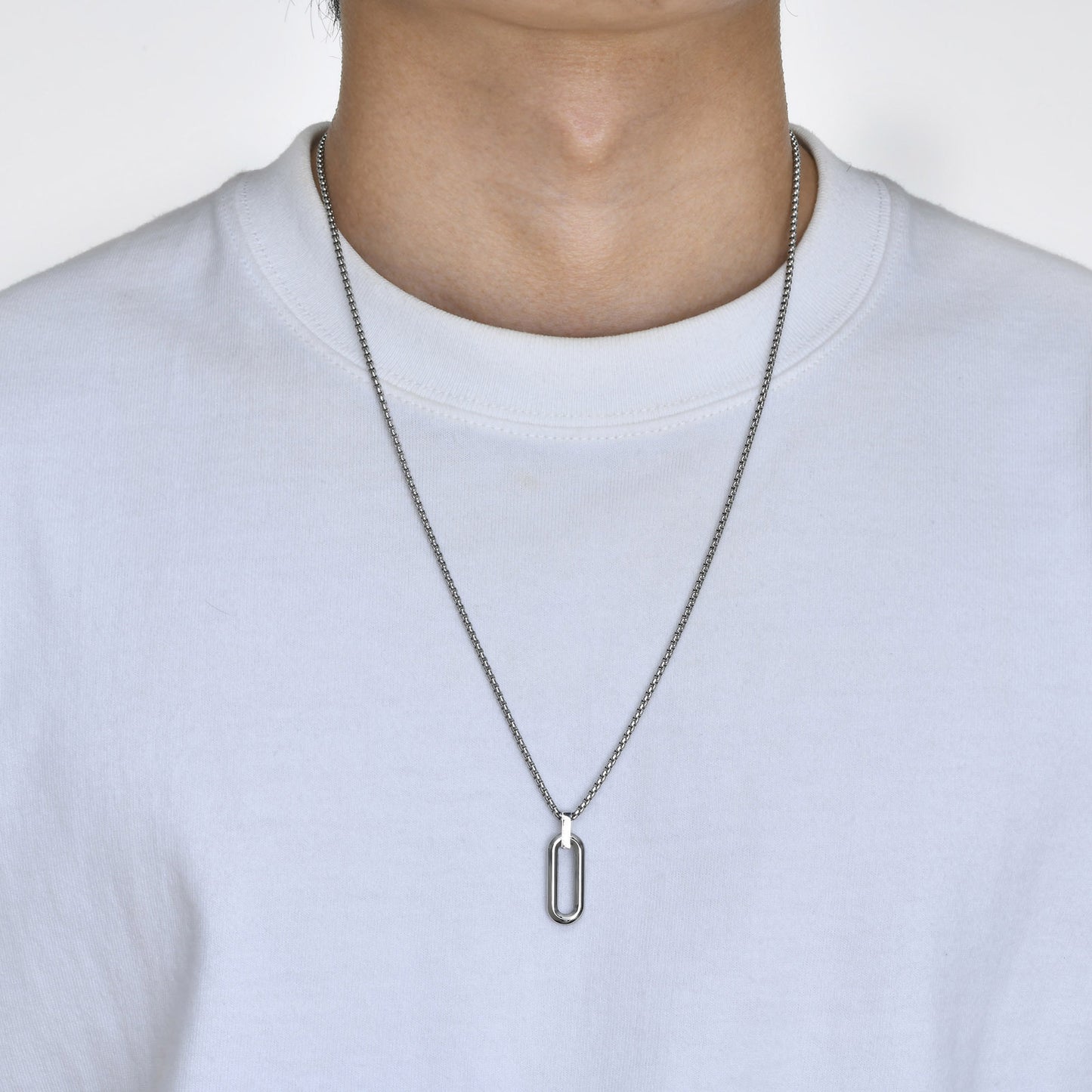 Stainless Steel Geometric Men's Pendant Hip Hop Necklace