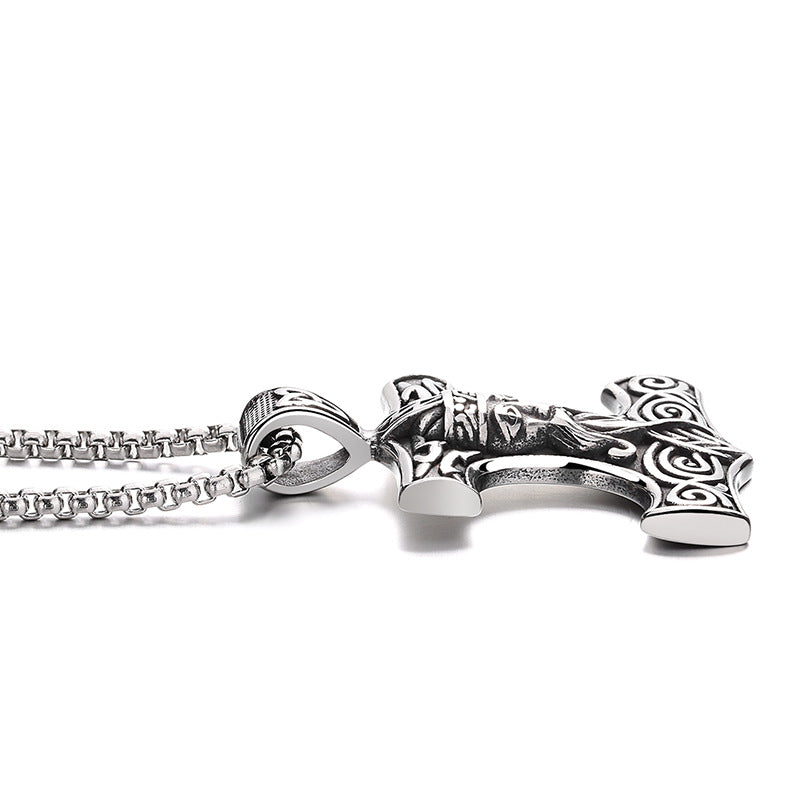 Steel Necklace – Vintage Anchor Pendant For Everyday Viking Jewelry By Planderful