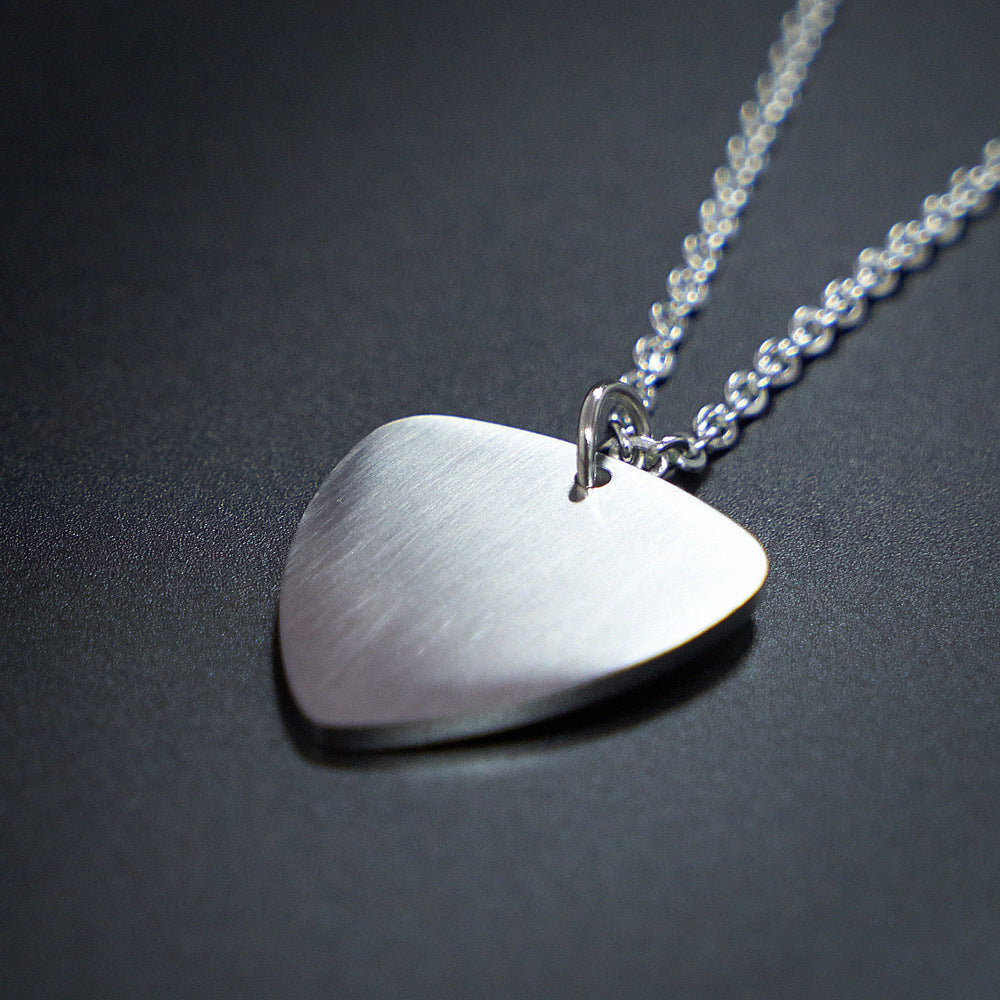 Planderful Jewelry Guitar Pick Steel Necklace