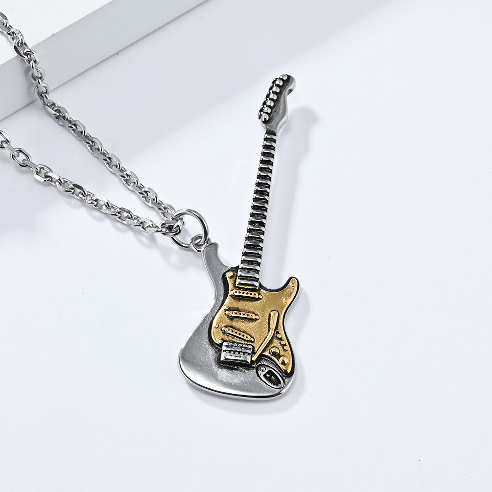 Cross-Border Niche Personalized Guitar Necklace for Men