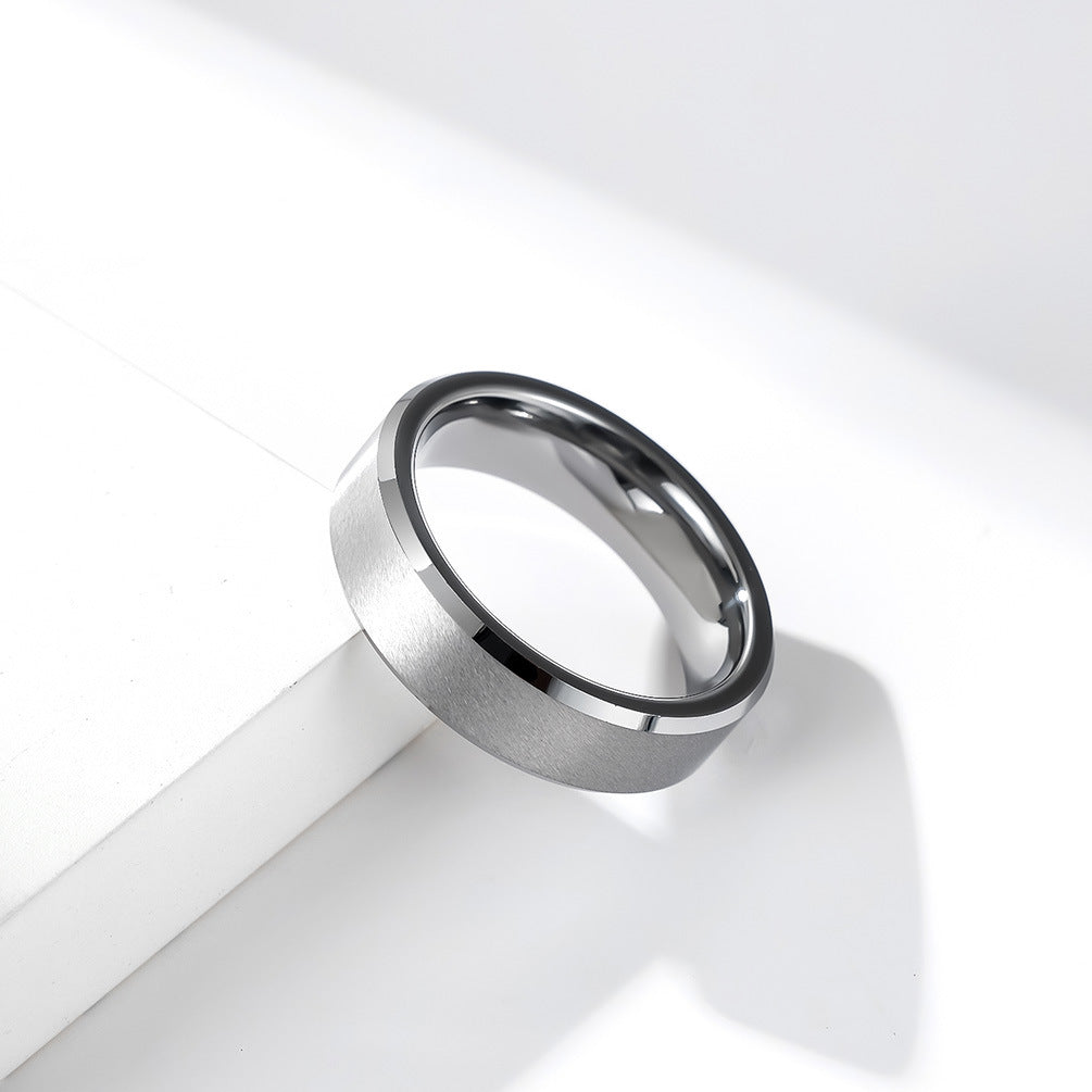 Planderful Tungsten Steel Ring Unisex Minimalist Sand Surface 6-10mm Everyday Genie Jewelry