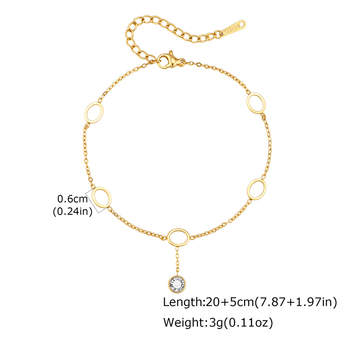 Flower Zircon Minimalist Stainless Steel Bracelet Unisex