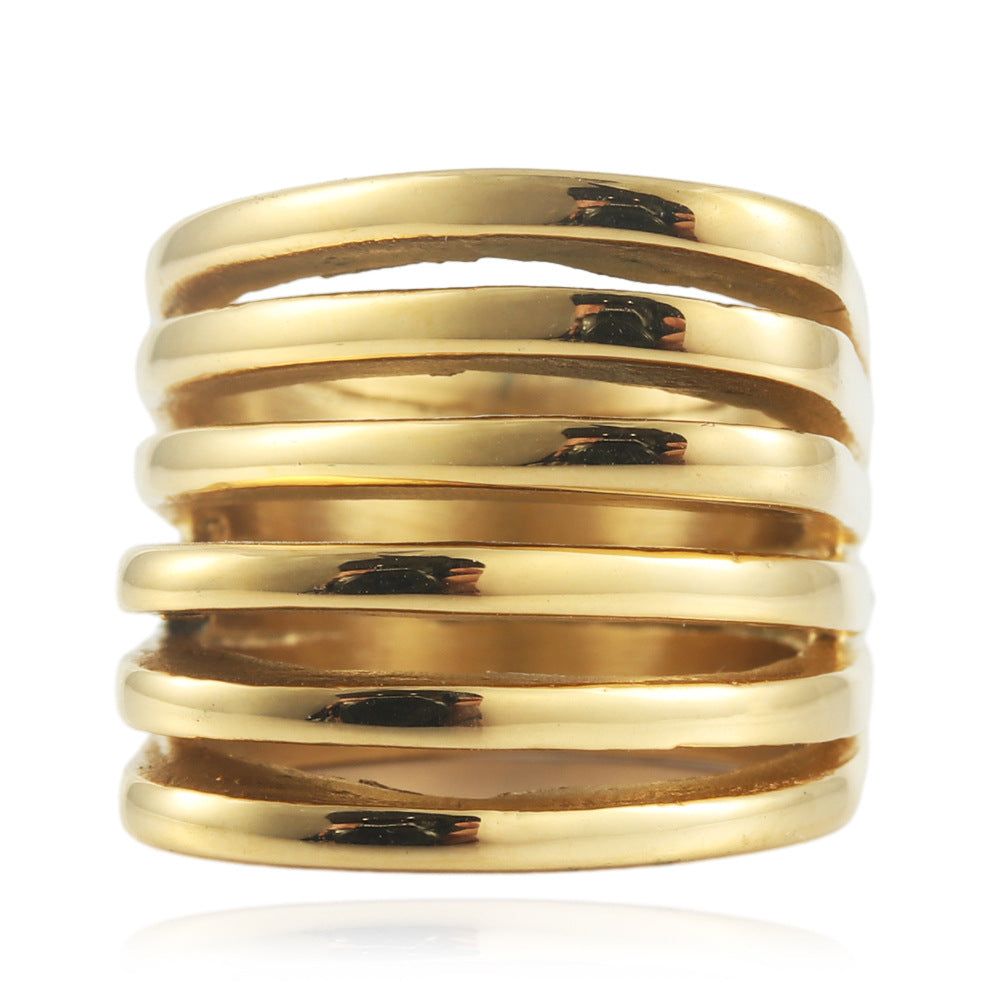 Unisex Multi-Layer Titanium Steel Fashion Rings for Trendy Men and Women