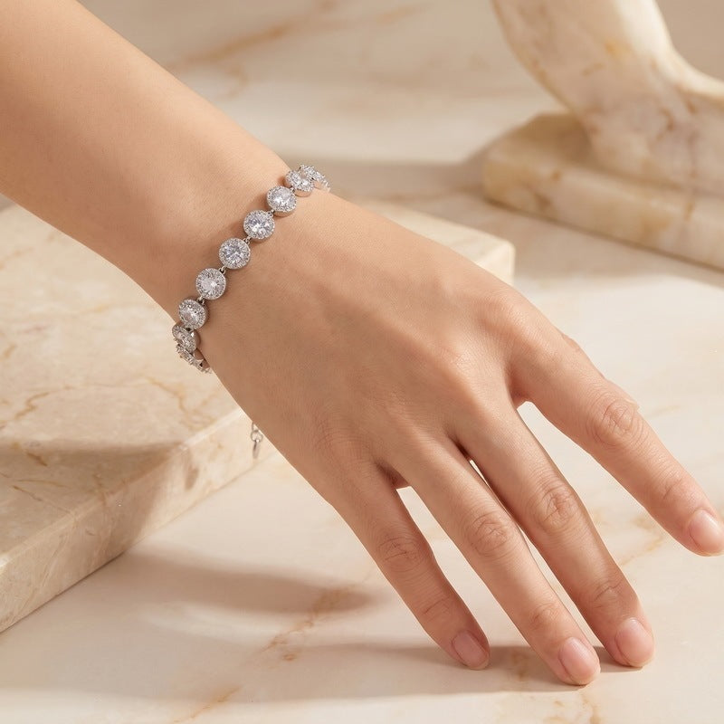 Dopamine Color Full Zircon Bracelet Gypsy Stainless Steel Women's