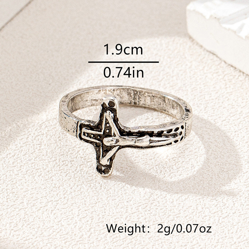 Fashionable Metal Cross Ring for Women by Planderful