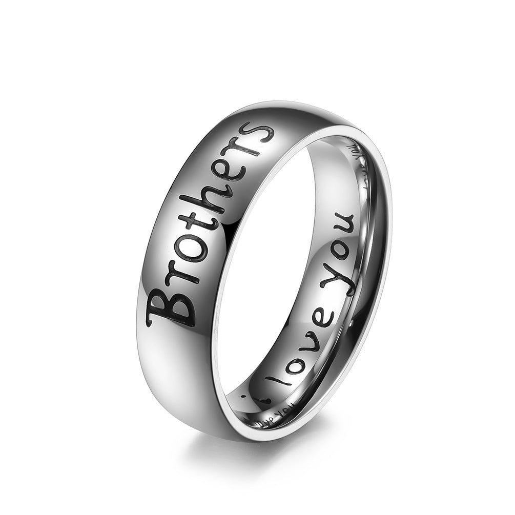 Amazon Supply 6mm Laser MOM I Love You Stainless Steel Ring