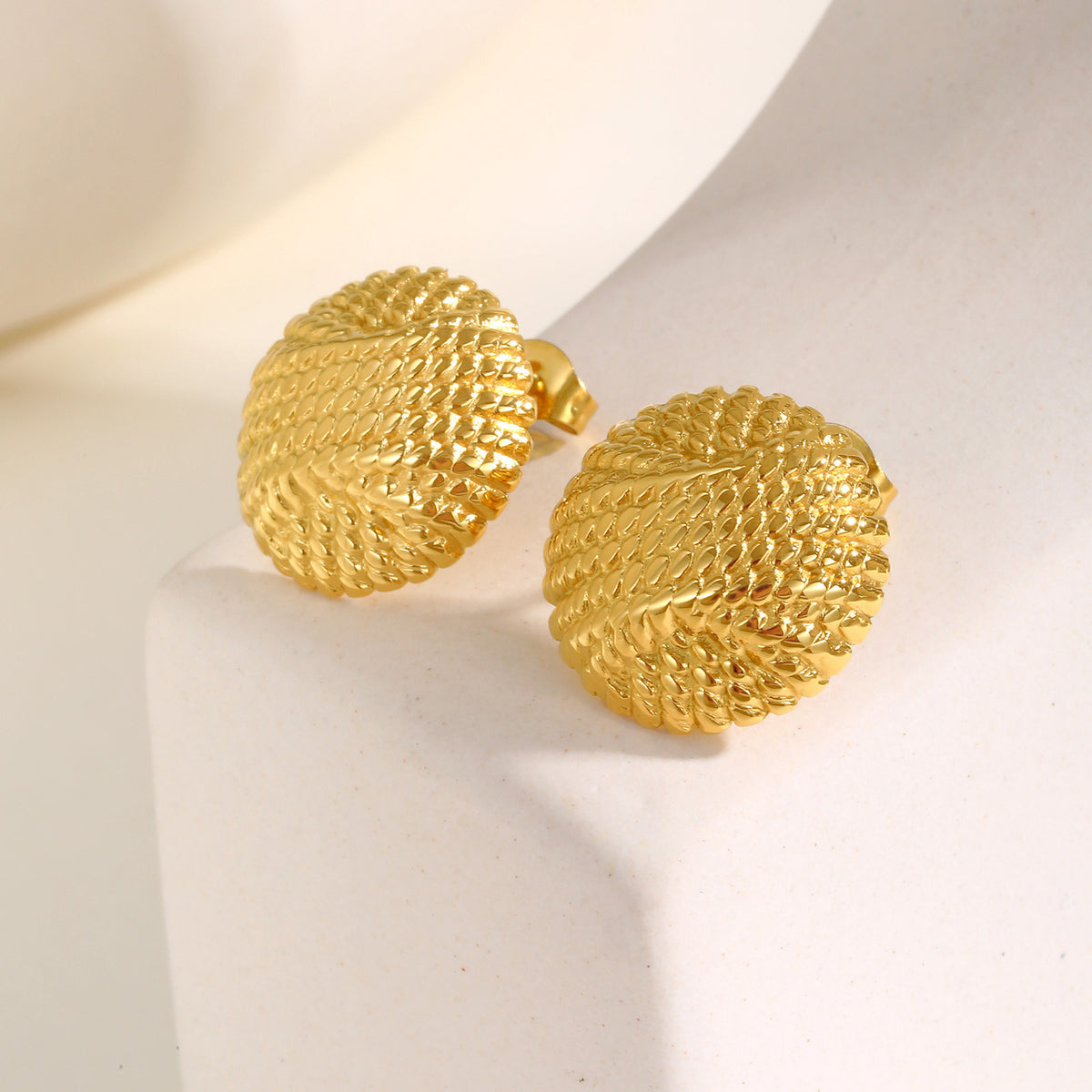 Modern Gold-Tone Stainless Steel Earrings