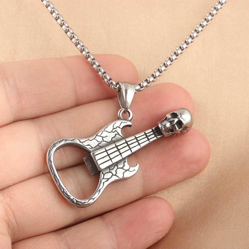 European And American Stainless Steel Skull Pendant Punk Necklace