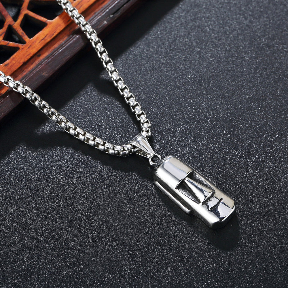 Moai Pendant Titanium Steel Necklace Personalized Unisex Jewelry For Him And Her Premium Planderful Everyday Genie