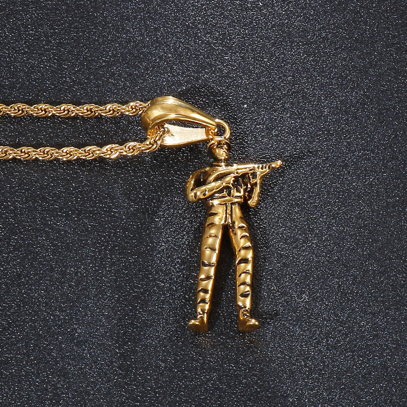 Soldier's Shooting Star Pendant - Unique Men's Jewelry Piece