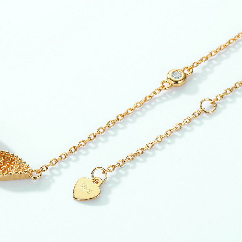 Ladybug and Flower Sterling Silver Necklace