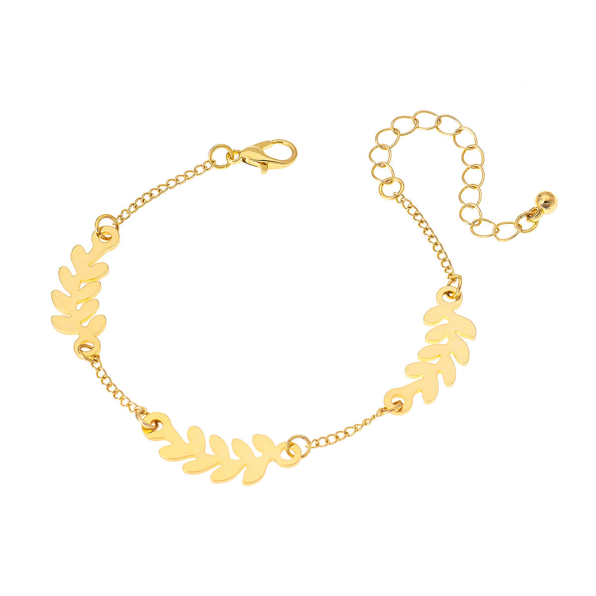 Fashionable Gold Leaf Wheat Bracelet for Stylish Women
