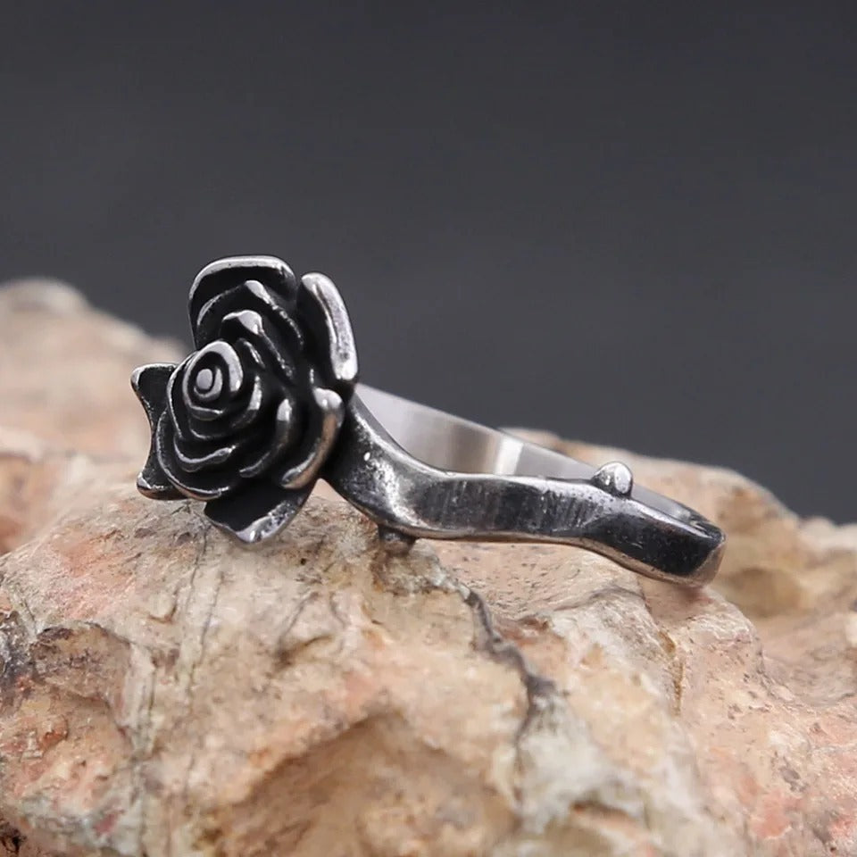 Gothic Rose Stainless Steel Ring