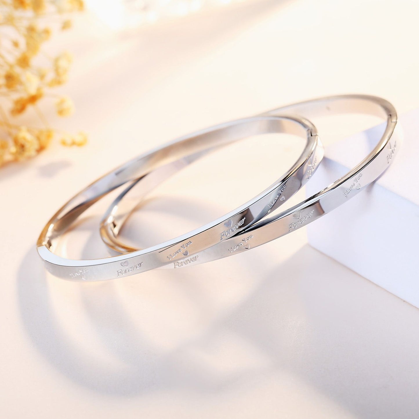 Planderful Jewelry Titanium Steel Bracelet With Zircon Inlays Everyday Genie Collection