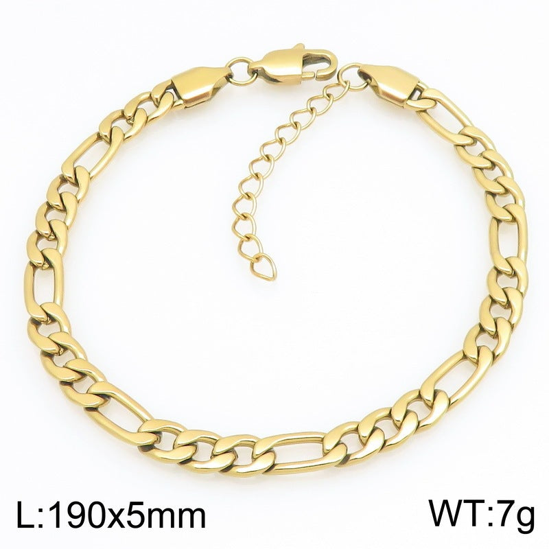 Figaro Titanium Steel Bracelet – Daily Unisex Neutral Wind Element Chain Nk Chain Bracelet