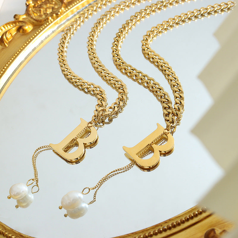 Baroque Freshwater Pearl Necklace with Tassel Accent