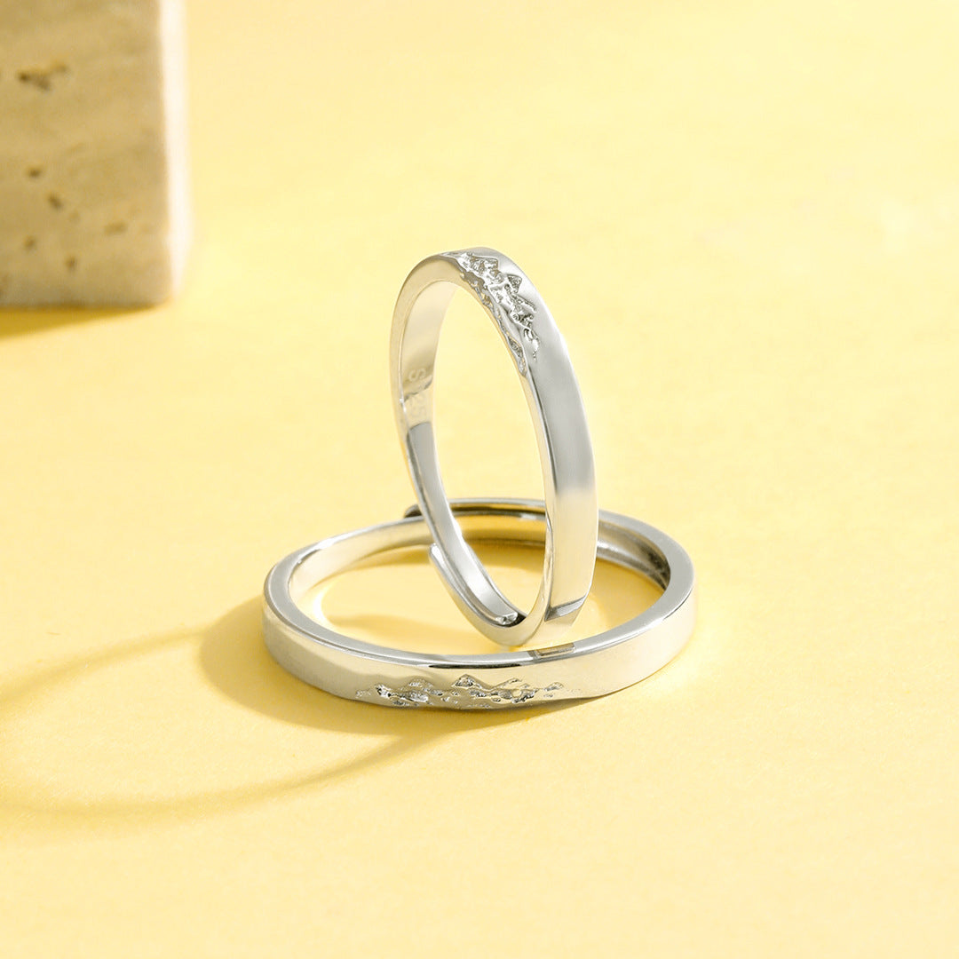 Planderful Everyday Genie – S925 Sterling Silver Alliance Vow Couple Ring for Valentine's Day