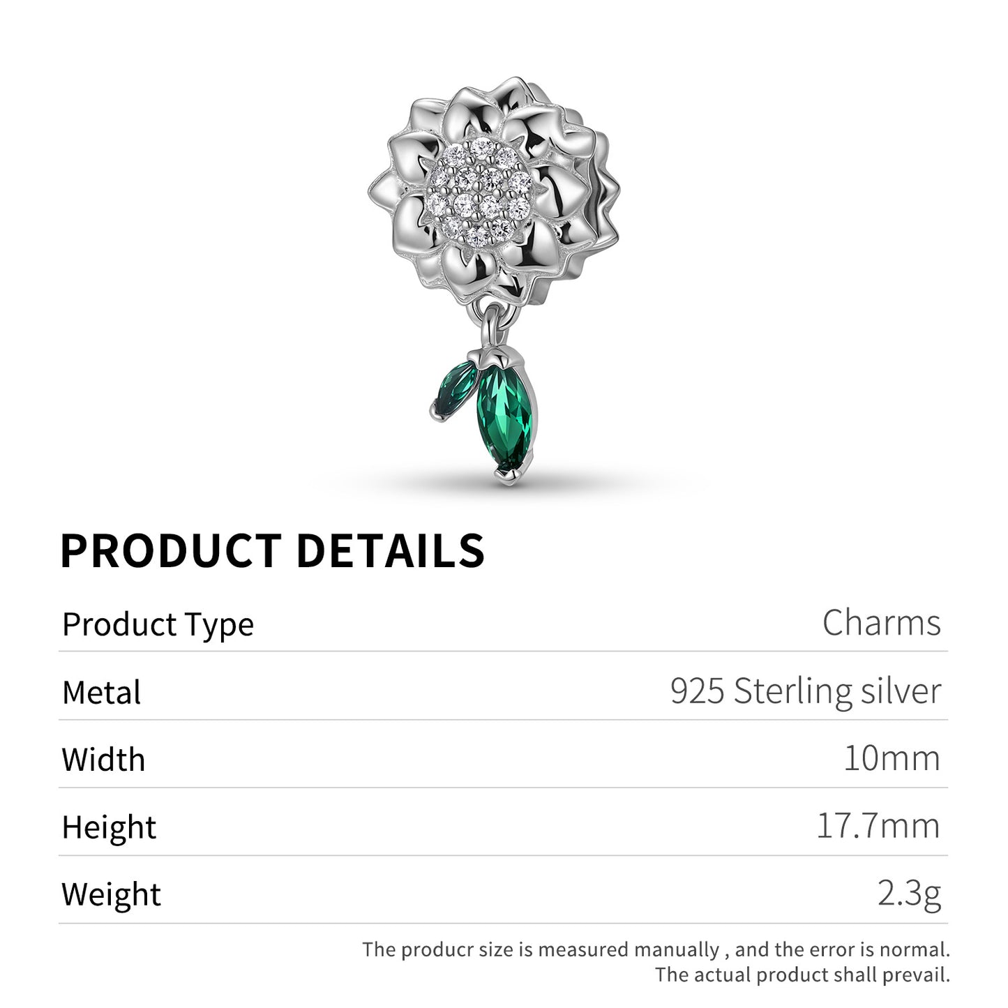 Planderful Jewelry Retro Sunflower Zircon Necklace Silver