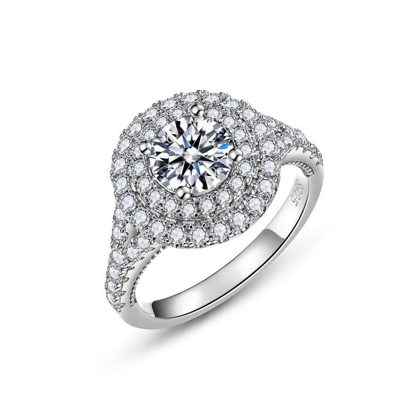 Planderful Classic Moissanite Sterling Silver Ring – 6.5 × 6.5 mm, 1 ct – Style 8