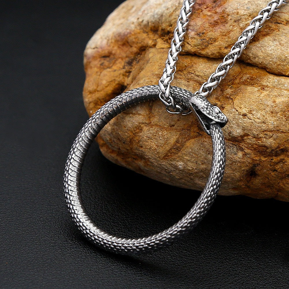 Planderful Stainless Steel Snake Necklace For Men Retro Hip Hop Pendant Durable Gift For Him