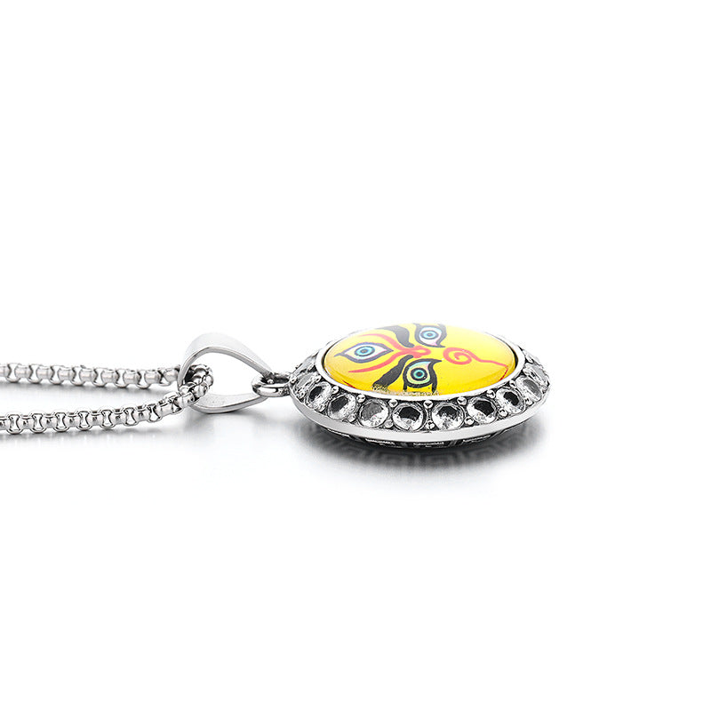 Steel Necklace – Elegant Nepalese Prajna Eye