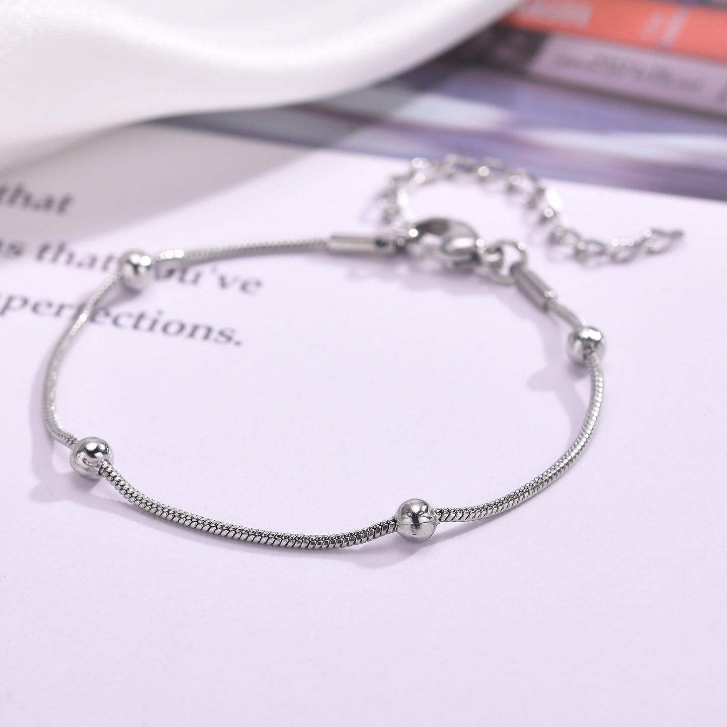 Necklaces Stainless Steel Round Bead Spacer Women's Necklace Bracelet