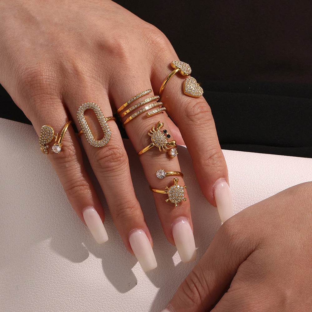 Planderful Everyday Genie Elegant Stainless Zircon Ring 7