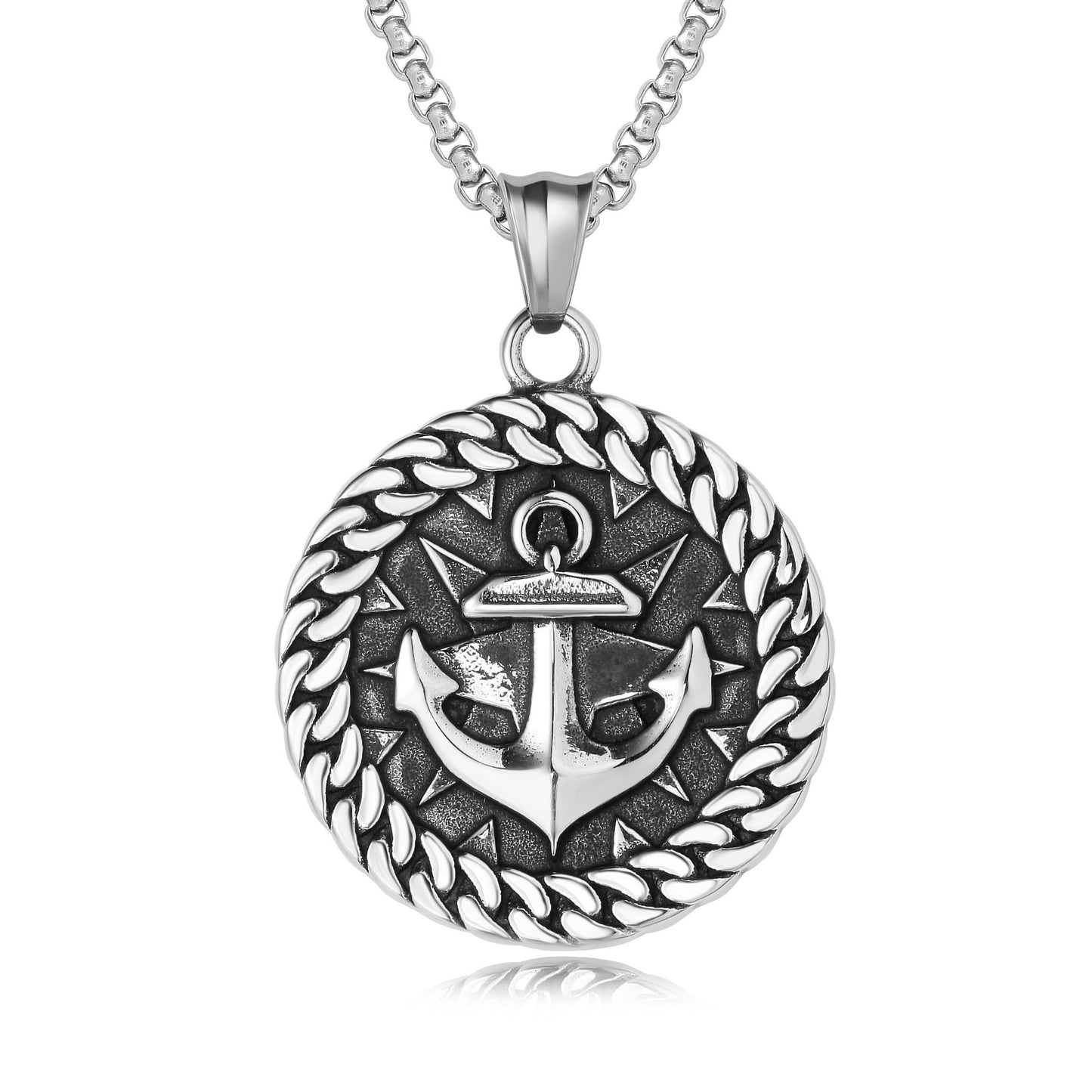Anchor Pendant Necklace Titanium Steel Durable Unisex Naval Retro Style Statement Piece Planderful