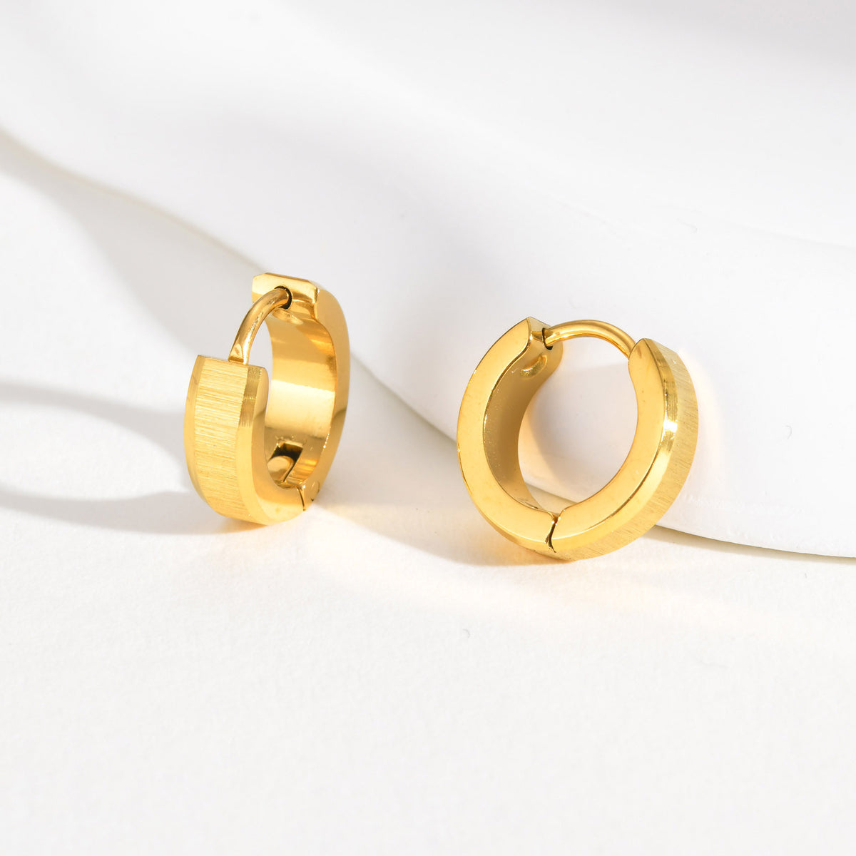 Stainless Steel Single Earring — Gold or Antiqued