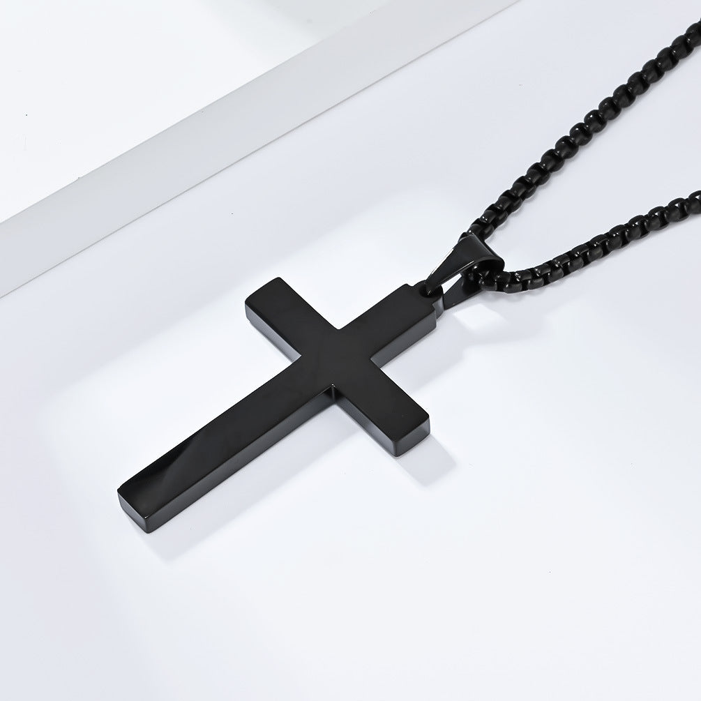 Planderful Everyday Genie Titanium Steel Cross Necklace For Men High End Luxury Jewelry