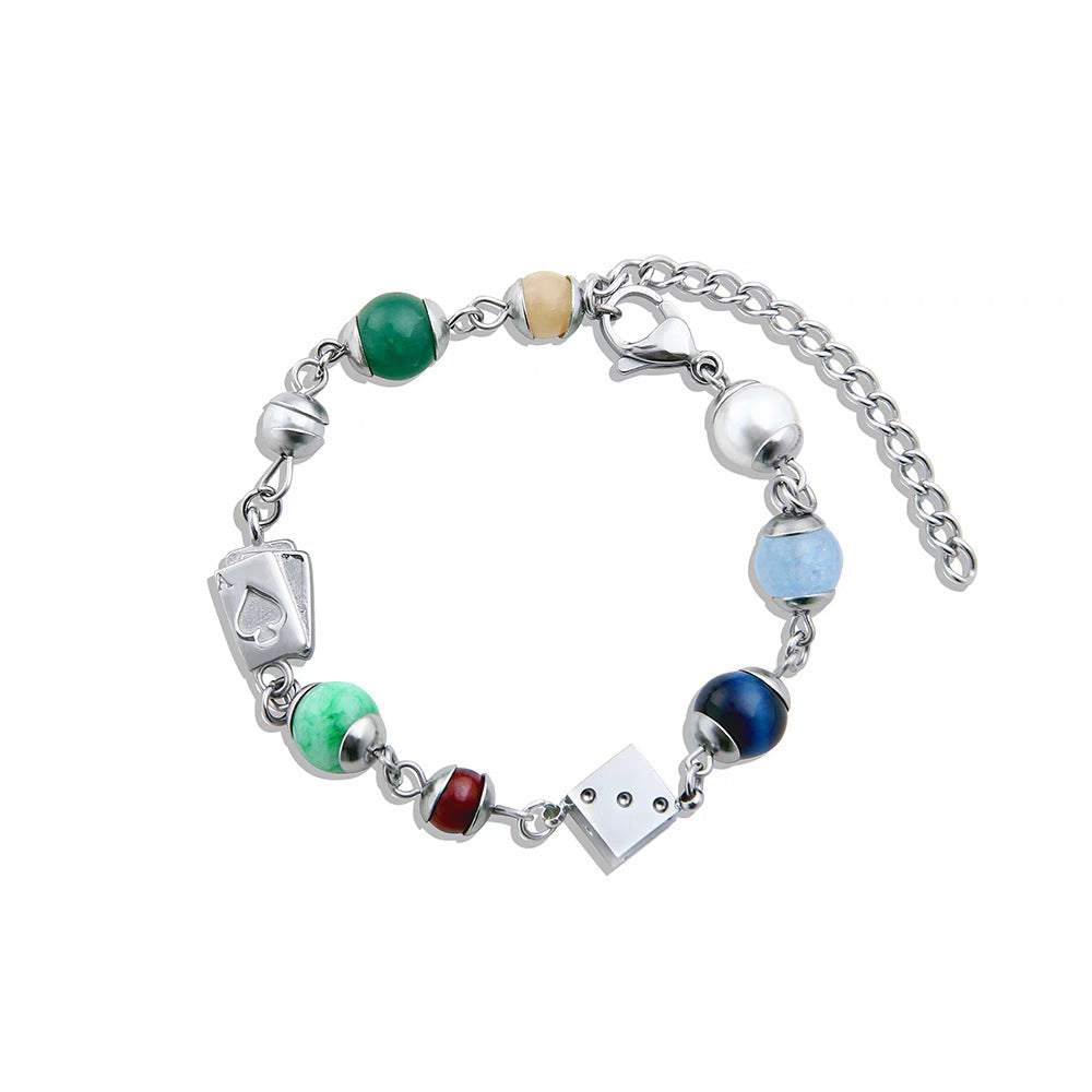 Planderful Jewelry Beaded Color Necklace Steel Chain Elegant Everyday Necklace For Women