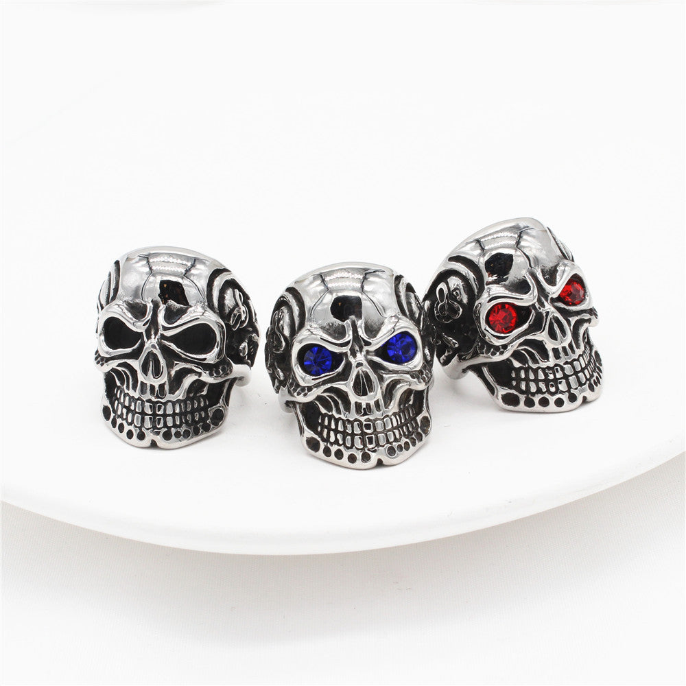 Planderful Skull Ring Titanium Steel Unisex For Men And Women Bold Retro Style With Protective Statement