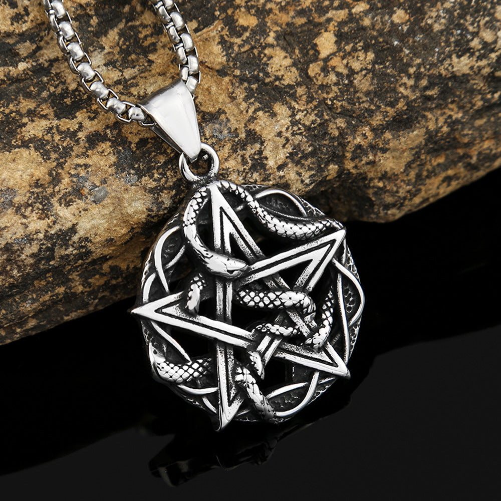 European And American Retro Five-Pointed Star Pendant Necklace