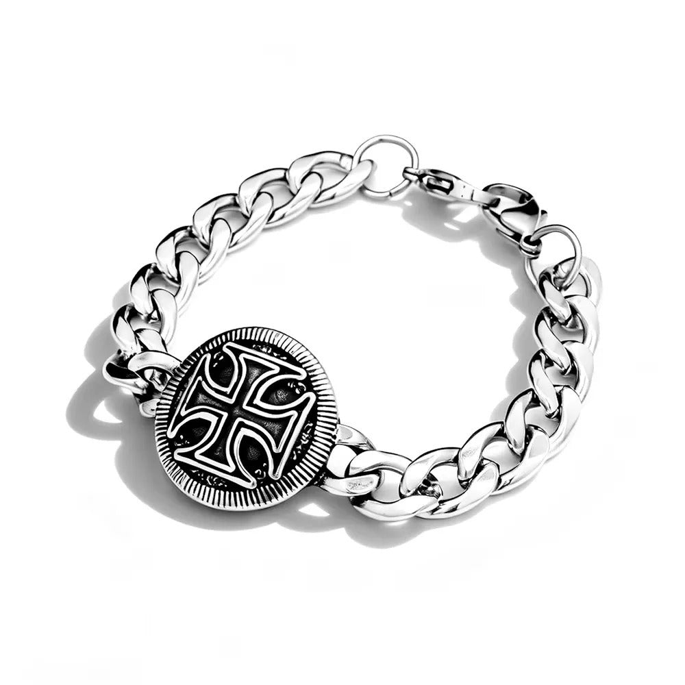 Punk Cross Stainless Steel Men's Bracelet