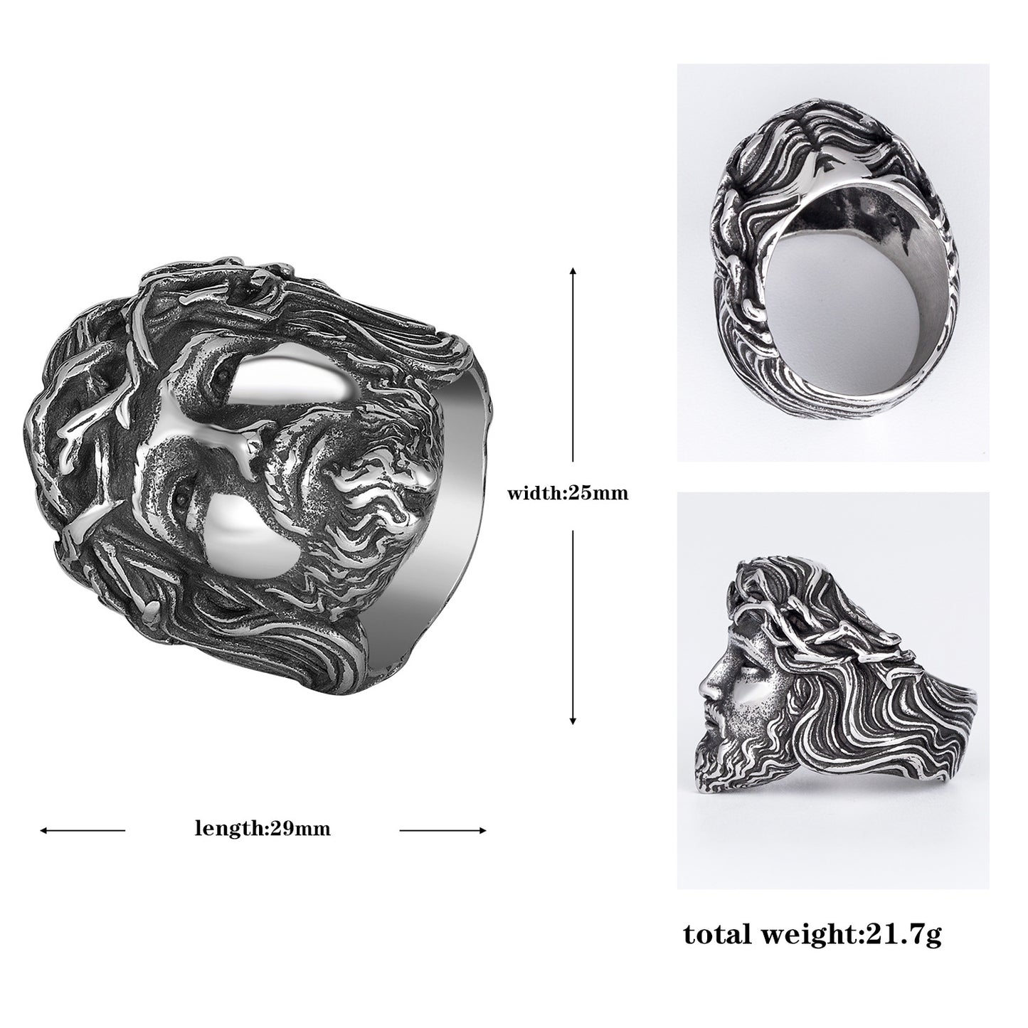 Steel Ring – Statement Punk Style For Men Everyday Edgy Dominance By Planderful Brand