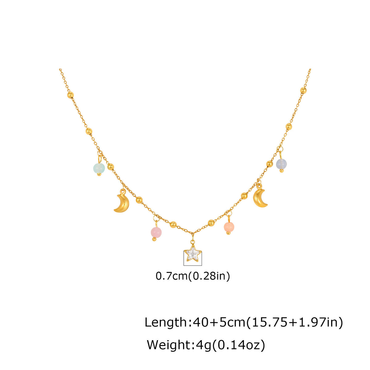 Women's Stainless Steel Horse Eye Zircon Wave Bead Necklace Stacked With Daily Gifts