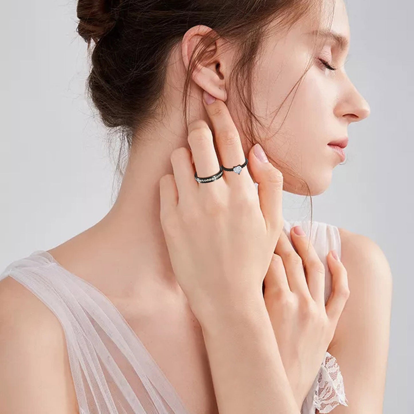 Cross-Border Jewelry Titanium Steel Women's Stacked Ring