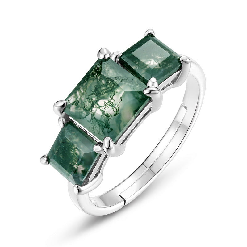 Planderful Jewelry Sterling Silver Moss Agate Ring For Everyday Luxury And Subtle Glamour