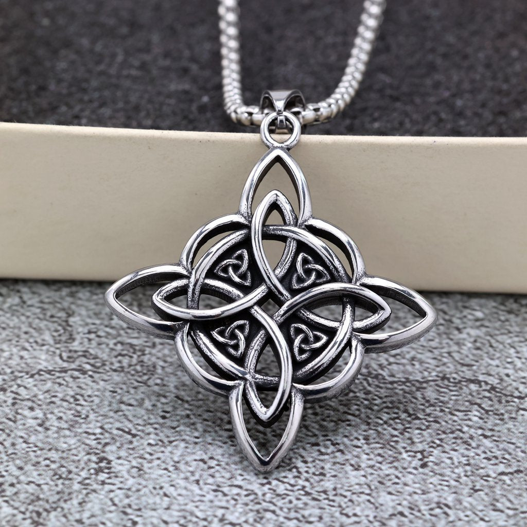 Vintage Celtic Stainless Steel Men's Pendant Necklace
