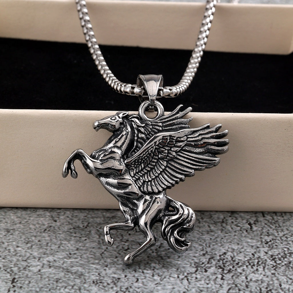 Vintage Stainless Steel Pendant Necklace