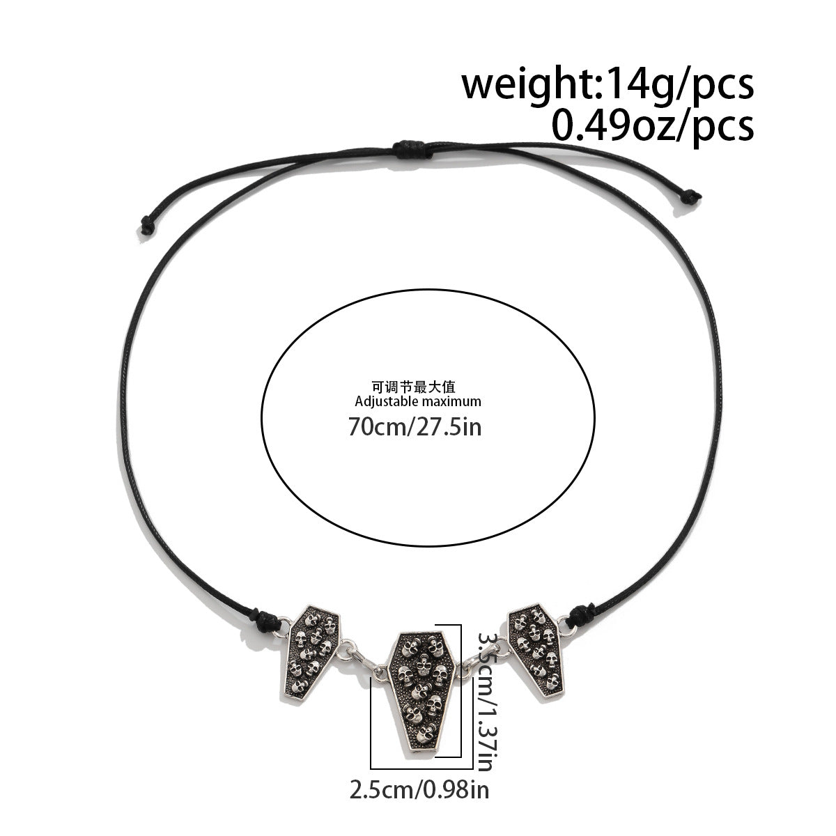 Gothic Skull Pendant Choker Necklace