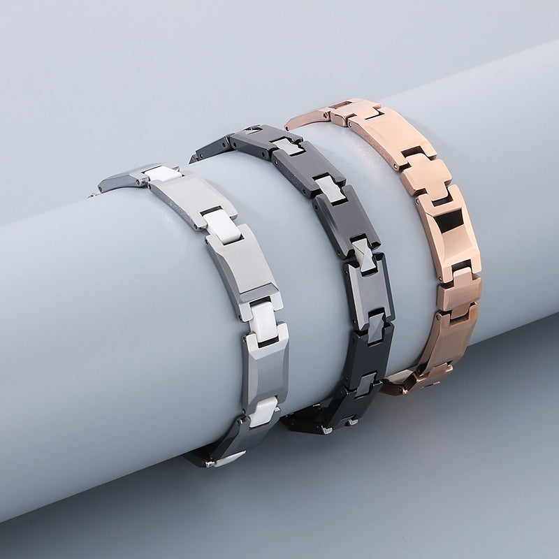 Planderful Tungsten Steel Bracelet For Men Cross Buckle