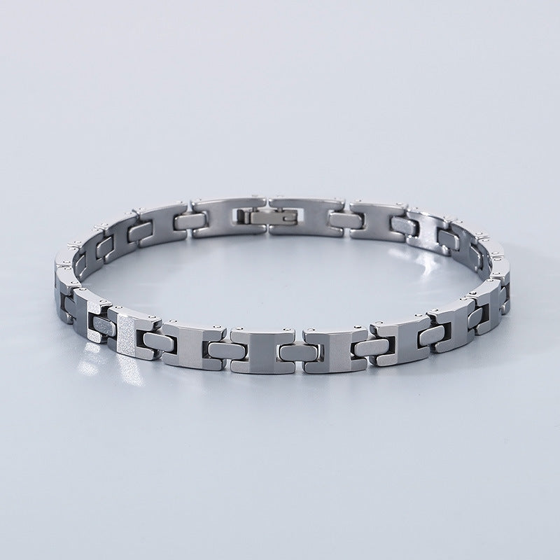 Planderful Mens Tungsten Steel Bracelet Durable H Shape