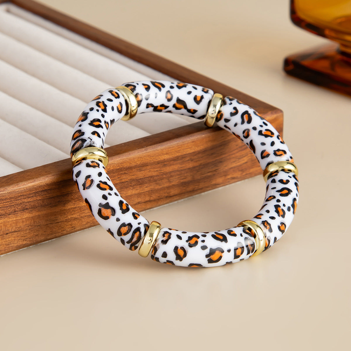 Planderful Leopard Print Elastic Bracelet Women Chic Statement Jewelry Vienna Verve