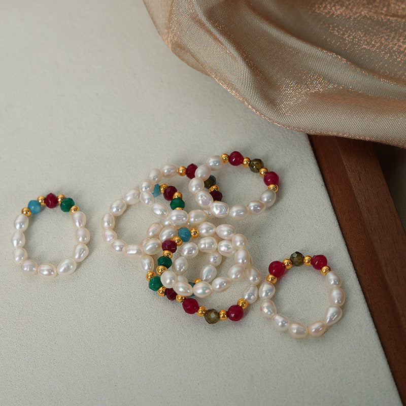 Luxurious Handcrafted Pearl Beaded Ring for Women